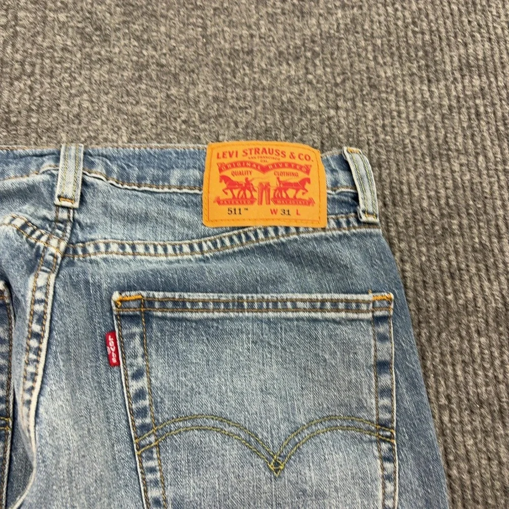 Levis 511 Shorts Mens 31 Blue Cotton Denim Cut Off Raw Hem Jorts Summer Casual